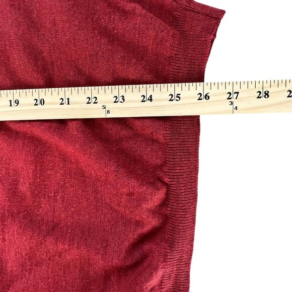 Valda  Mens XL SweaterVest Red Merino Wool Extrafine Pullover Preppy Knit Italy - Picture 6 of 9
